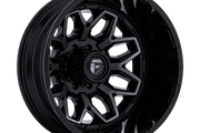Fuel D875 FLUX DUALLY GLOSS BLACK BRUSH FC GRAY DDDT Wheel - image 1