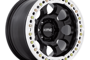 KMC KM237 RIOT BEADLOCK SATIN BLACK W/ MACHINED RING Wheel - image 1