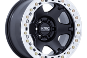 KMC KM238 VI BEADLOCK SATIN BLACK W/ MACHINED RING Wheel - image 1