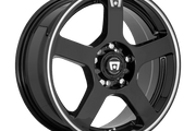 Motegi MR116 FS5 GLOSS BLACK W/ MACHINED FLANGE Wheel - image 1