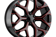 Performance Replicas PR176 GLOSS BLACK RED MILLED Wheel - image 1