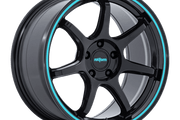 Rotiform RC208 BPU GLOSS BLACK W/ TEAL STRIPE Wheel - image 1
