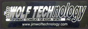 JWT CLEAR STICKER WITH WHITE LOGO. 4" X 1.25". ALSO AVAILABLE WITH CHROME LOGO ON CLEAR BACKGROUND — MISCW-STKR3