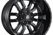 Fuel D596 SLEDGE MATTE BLACK GLOSS BLACK LIP Wheel - image 1