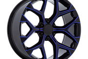 Performance Replicas PR176 GLOSS BLACK MACHINED BLUE MILL Wheel - image 1