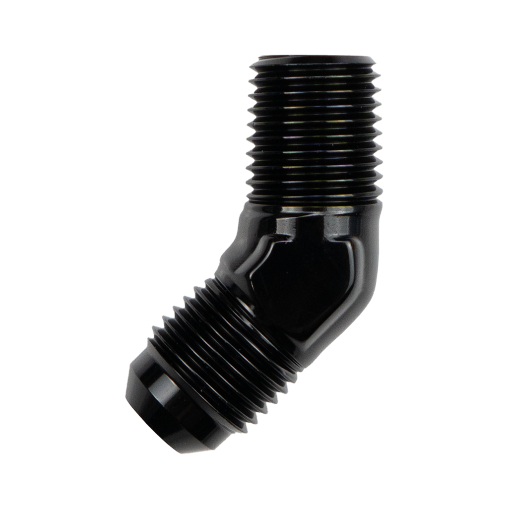 -3 AN to 1/4" NPT 45 Degree Elbow Adapter