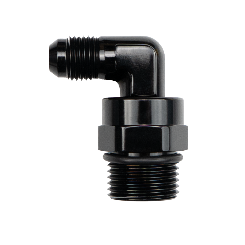 -8 AN to -10 AN ORB Swivel 90° Elbow Adapter