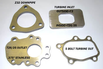 JWT FLANGE T3 TURBO INLET OUTER / T25 HOLE 3/8 M/STEEL WO/BOLT HOLES — FT3T2-FONLY
