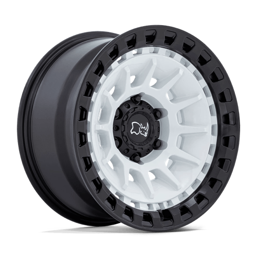 Black rhino barrage gloss white on matte black wheel   image 1