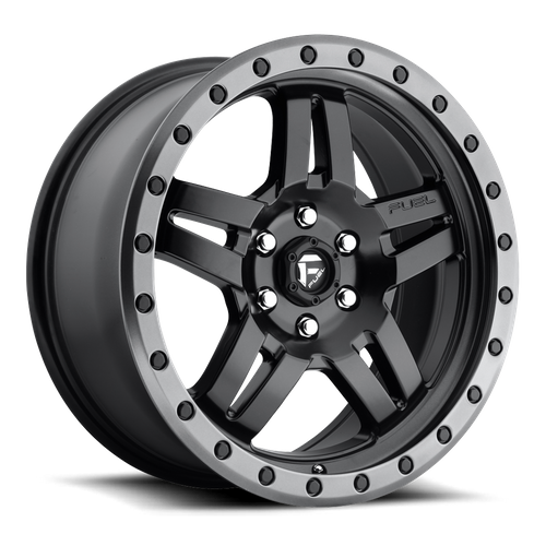 Fuel d557 anza matte black gun metal ring wheel   image 2