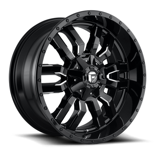 Fuel D595 SLEDGE GLOSS BLACK MILLED Wheel - image 2