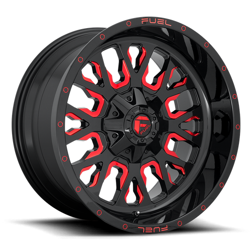 Fuel d612 stroke gloss black red tinted clear wheel   image 2