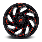 Load image into Gallery viewer, Fuel D755 REACTION GLOSS BLACK MILLED W/ RED TINT Wheel - image 7
