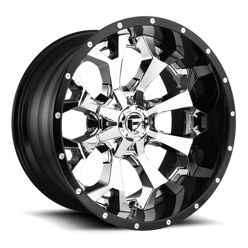 Fuel D246 ASSAULT CHROME PLATED GLOSS BLACK LIP Wheel - image 2