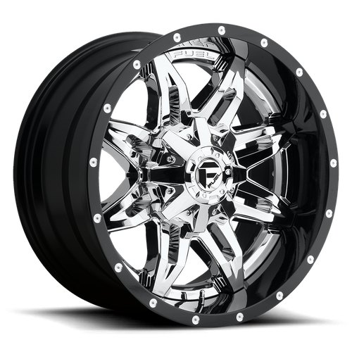 Fuel d266 lethal chrome plated gloss black lip wheel   image 2
