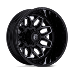 Load image into Gallery viewer, Fuel D875 FLUX DUALLY GLOSS BLACK BRUSH FC GRAY DDDT Wheel - image 1

