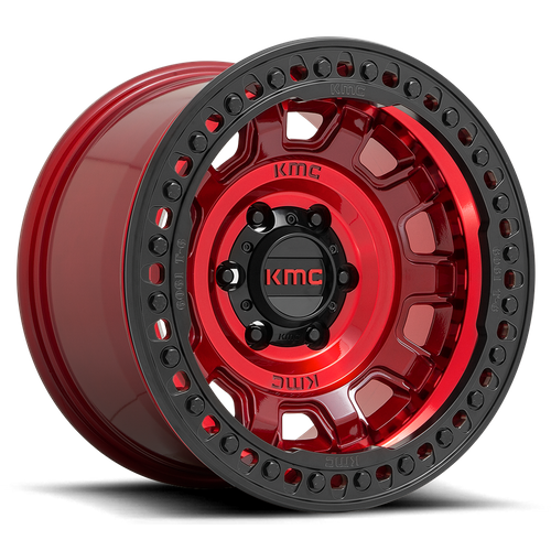 Kmc km236 tank beadlock candy red wheel   image 2