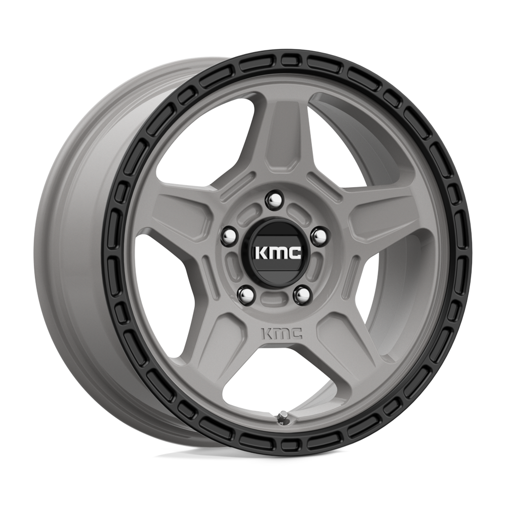KMC KM721 ALPINE SATIN GRAY W/ BLACK LIP Wheel - image 2
