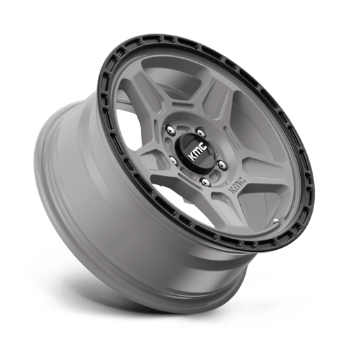 KMC KM721 ALPINE SATIN GRAY W/ BLACK LIP Wheel - image 3