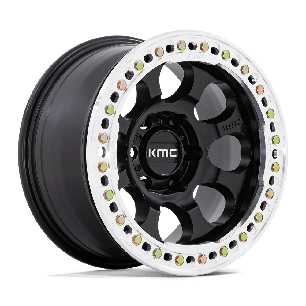 KMC KM237 RIOT BEADLOCK SATIN BLACK W/ MACHINED RING Wheel - image 2