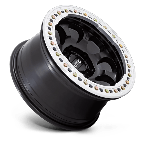 KMC KM237 RIOT BEADLOCK SATIN BLACK W/ MACHINED RING Wheel - image 3