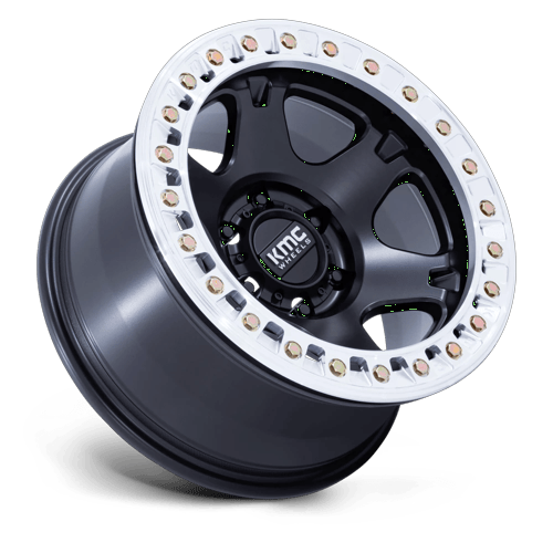 KMC KM238 VI BEADLOCK SATIN BLACK W/ MACHINED RING Wheel - image 7