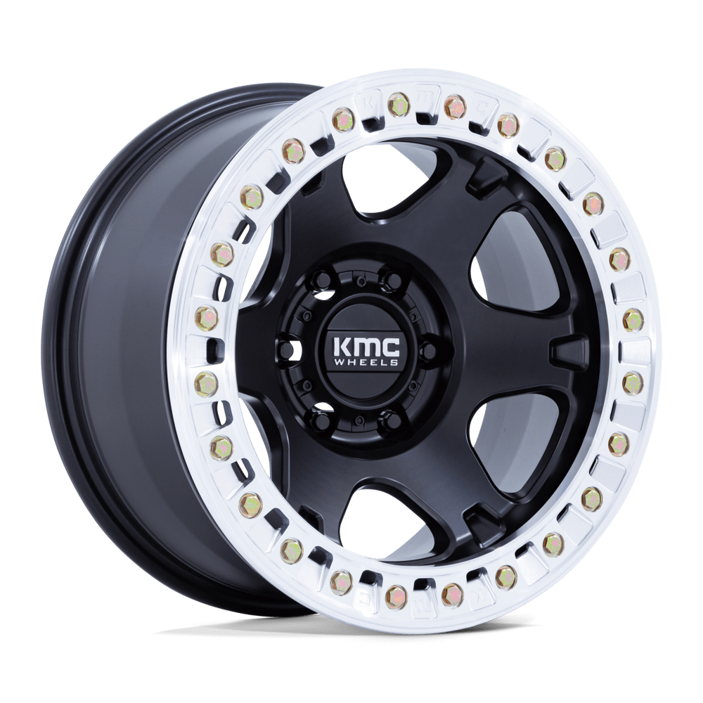 KMC KM238 VI BEADLOCK SATIN BLACK W/ MACHINED RING Wheel - image 2