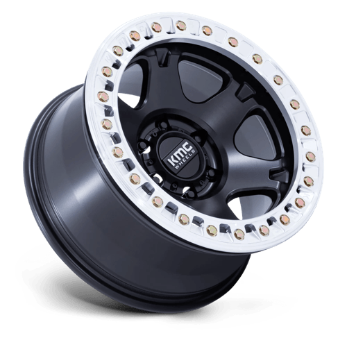 KMC KM238 VI BEADLOCK SATIN BLACK W/ MACHINED RING Wheel - image 3