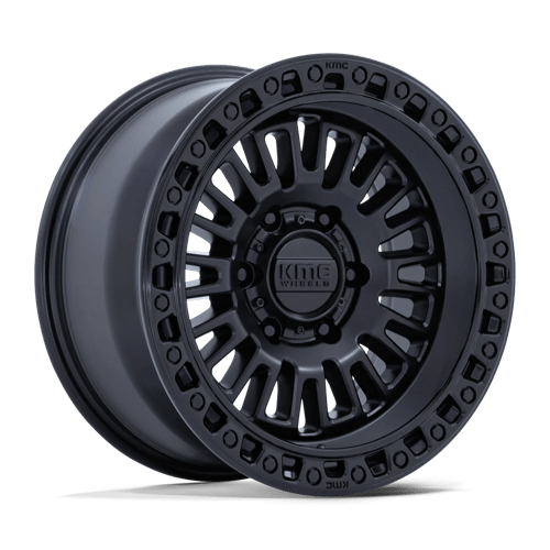 KMC KM554 AZTEC MATTE BLACK W/ GLOSS BLACK LIP Wheel - image 1
