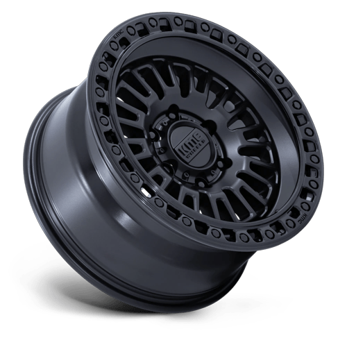 KMC KM554 AZTEC MATTE BLACK W/ GLOSS BLACK LIP Wheel - image 3