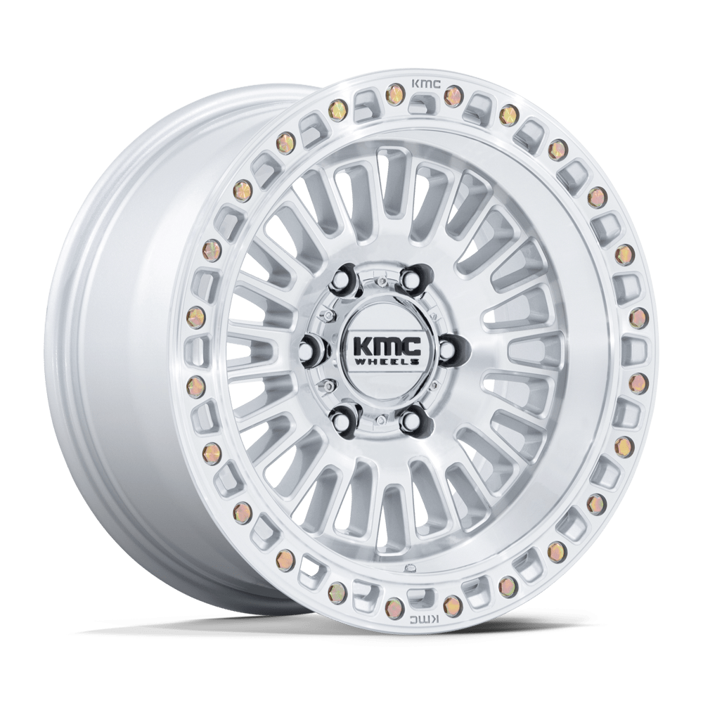 KMC KM554 AZTEC GLOSS SILVER W/ MACHINED FACE Wheel - image 2