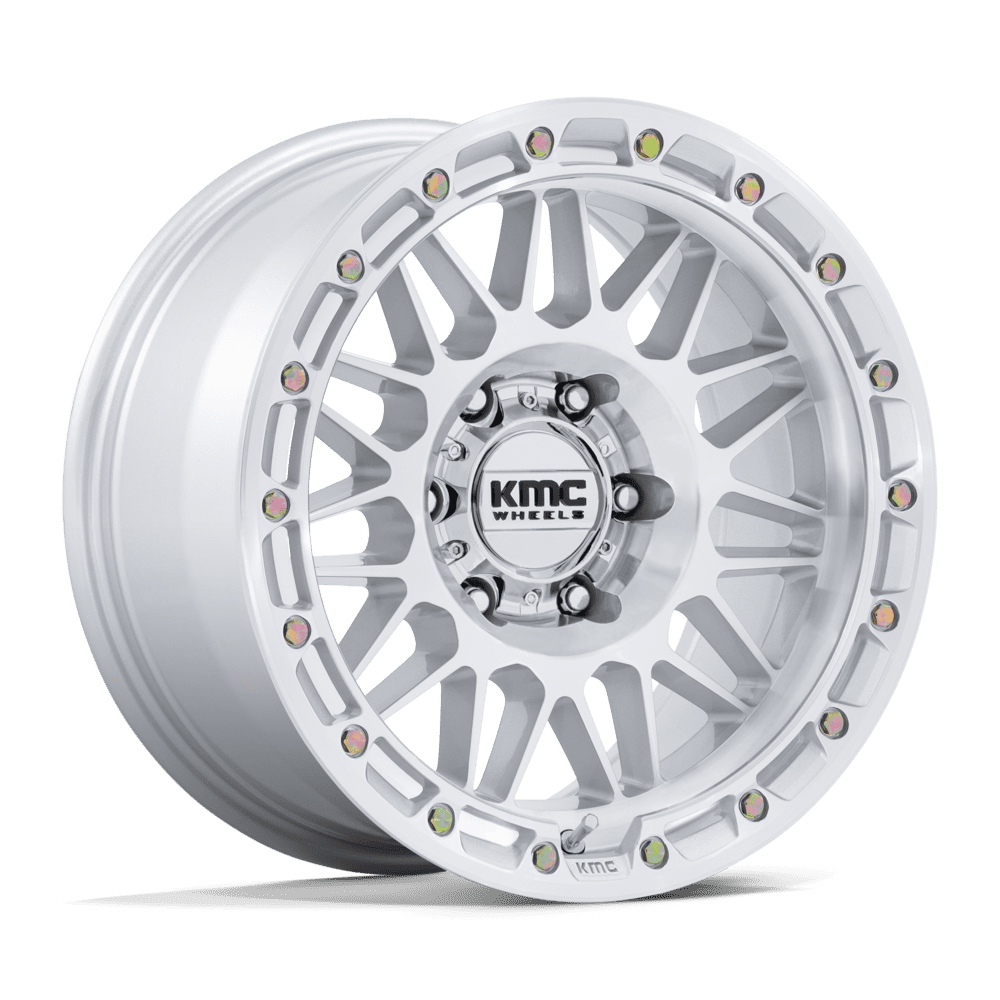 KMC KM555 ATTACK GLOSS SILVER W/ MACHINED FACE Wheel - image 2