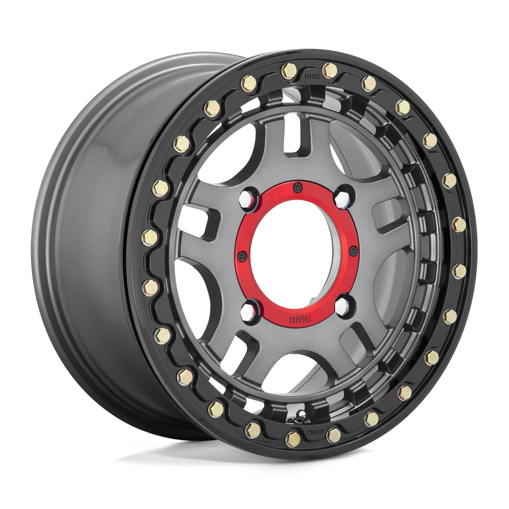 KMC Powersports KS240 RECON UTV BEADLOCK GUN METAL W/ GLOSS BLACK RING Wheel - image 2