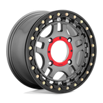 Load image into Gallery viewer, KMC Powersports KS240 RECON UTV BEADLOCK GUN METAL W/ GLOSS BLACK RING Wheel - image 2
