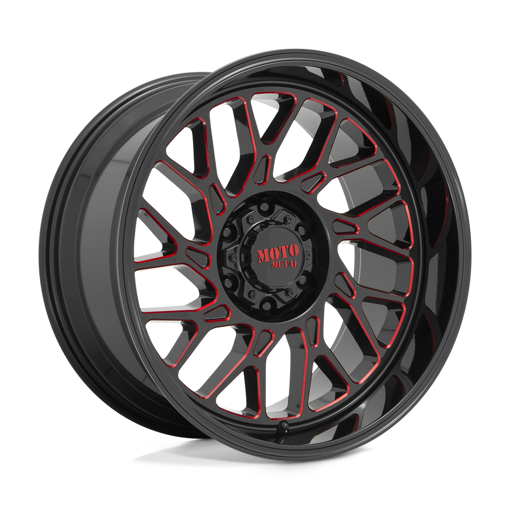 Moto Metal MO805 GLOSS BLACK MILLED W/ RED TINT Wheel - image 2