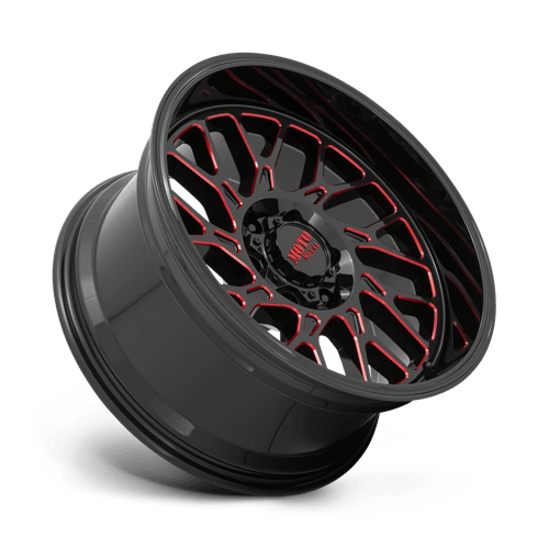 Moto Metal MO805 GLOSS BLACK MILLED W/ RED TINT Wheel - image 3