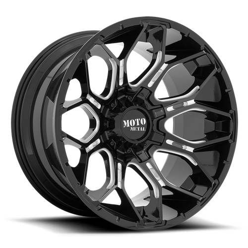 Moto Metal MO808 SNIPER GLOSS BLACK MILLED Wheel - image 2