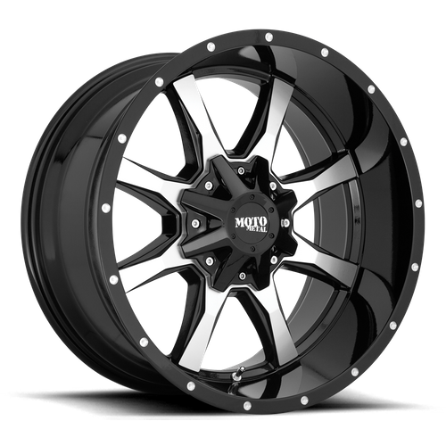 Moto Metal MO970 GLOSS BLACK W/ MACHINED FACE Wheel - image 2