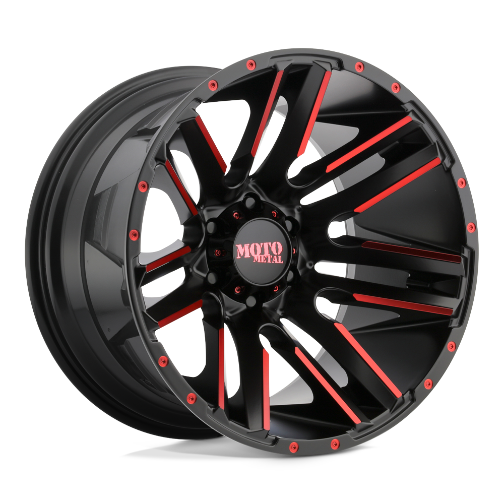 Moto Metal MO978 RAZOR SATIN BLACK MACH W/ RED TINT Wheel - image 2