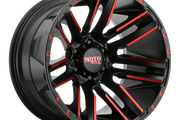 Moto Metal MO978 RAZOR SATIN BLACK MACH W/ RED TINT Wheel - image 1