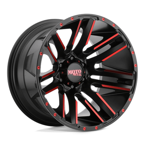 Moto Metal MO978 RAZOR SATIN BLACK MACH W/ RED TINT Wheel - image 1