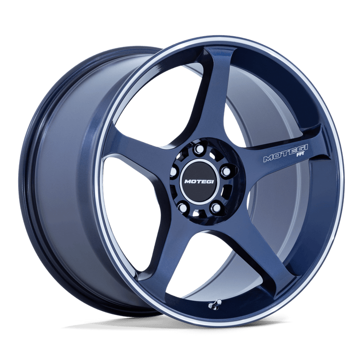 Motegi mr159 battle v obsidian blue mach lip stripe wheel   image 2