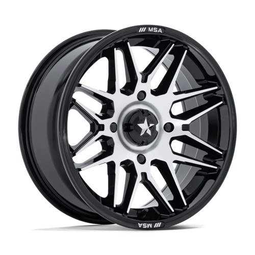 MSA Offroad Wheels M52 RADAR UTV GLOSS BLACK W/ MACHINED FACE Wheel - image 1