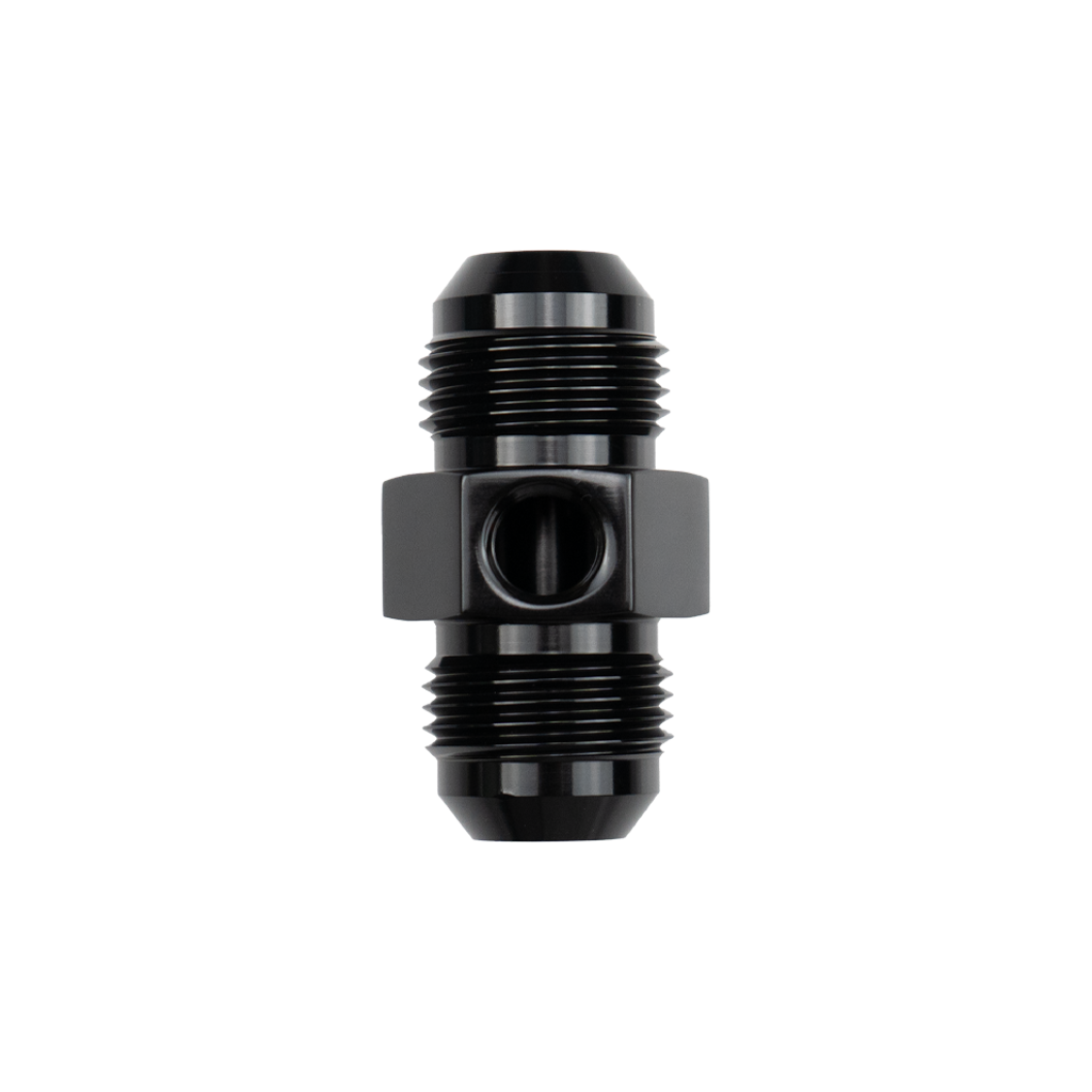 -6 AN Male to Male Gauge Adapter w/ 1/8" NPT Port