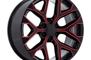 Performance Replicas PR177 GLOSS BLACK RED MILLED Wheel - image 1