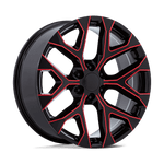 Load image into Gallery viewer, Performance Replicas PR177 GLOSS BLACK RED MILLED Wheel - image 2
