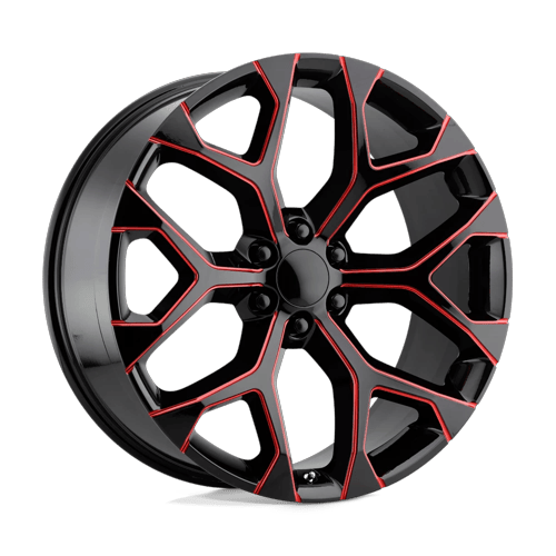 Performance Replicas PR176 GLOSS BLACK RED MILLED Wheel - image 1