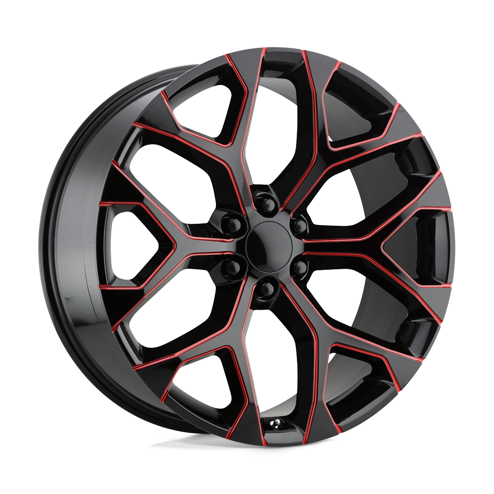 Performance Replicas PR176 GLOSS BLACK RED MILLED Wheel - image 2