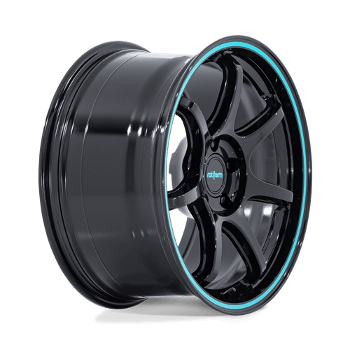 Rotiform RC208 BPU GLOSS BLACK W/ TEAL STRIPE Wheel - image 4