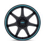 Load image into Gallery viewer, Rotiform RC208 BPU GLOSS BLACK W/ TEAL STRIPE Wheel - image 5
